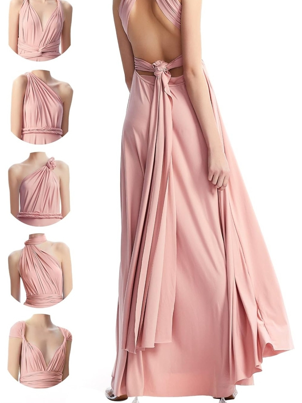 For The Republic Blush Pink Convertible Maxi Dress
